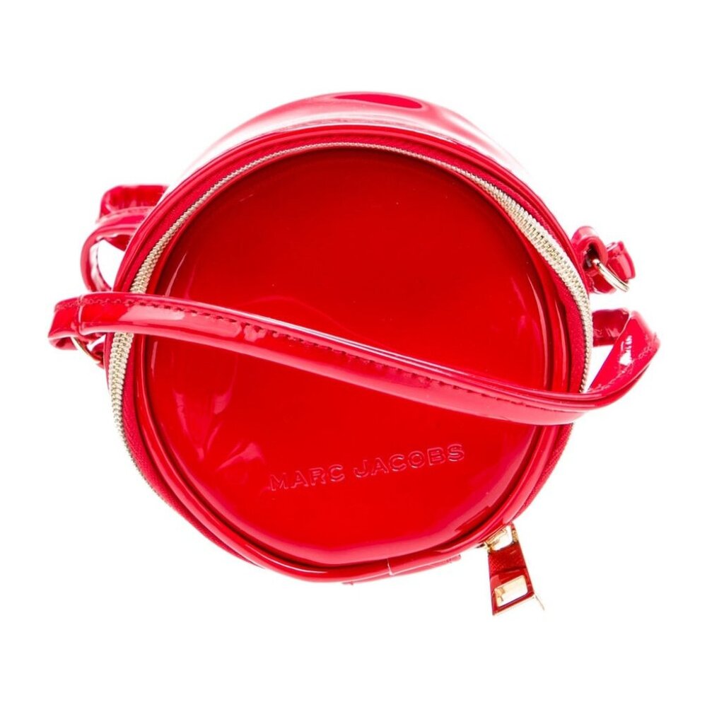 Marc Jacobs Solid Red Patent Leather Mini Crossbody Bag Gold-Tone Hardware